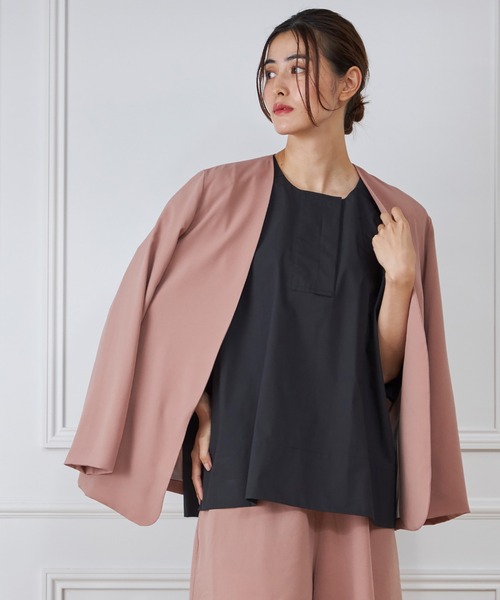 【セール】ノーカラージャケット【セットアップ対応】（テーラードジャケット）｜I.T.'S international（イッツインターナショナル）