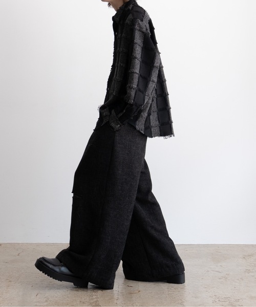 CASPER JOHN(キャスパージョン)の「Various loose shirts -check fringe-/バリアスルーズシャツ -チェックフリンジ-(シャツ/ブラウス・メンズ・ワイン/ブラック/ネイビー・LARGE/MEDIUM/SMALL/X-SMALL)」の11枚目の写真