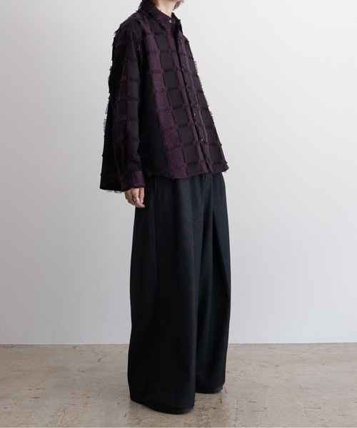 CASPER JOHN(キャスパージョン)の「Various loose shirts -check fringe-/バリアスルーズシャツ -チェックフリンジ-(シャツ/ブラウス・メンズ・ワイン/ブラック/ネイビー・LARGE/MEDIUM/SMALL/X-SMALL)」の21枚目の写真