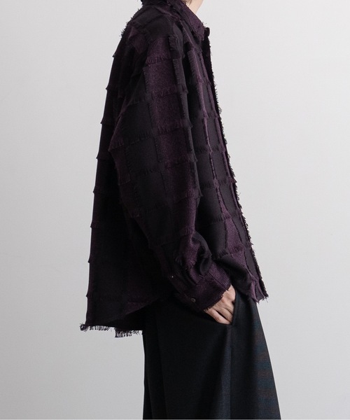 CASPER JOHN(キャスパージョン)の「Various loose shirts -check fringe-/バリアスルーズシャツ -チェックフリンジ-(シャツ/ブラウス・メンズ・ワイン/ブラック/ネイビー・LARGE/MEDIUM/SMALL/X-SMALL)」の20枚目の写真