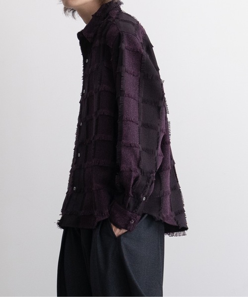 CASPER JOHN(キャスパージョン)の「Various loose shirts -check fringe-/バリアスルーズシャツ -チェックフリンジ-(シャツ/ブラウス・メンズ・ワイン/ブラック/ネイビー・LARGE/MEDIUM/SMALL/X-SMALL)」の19枚目の写真