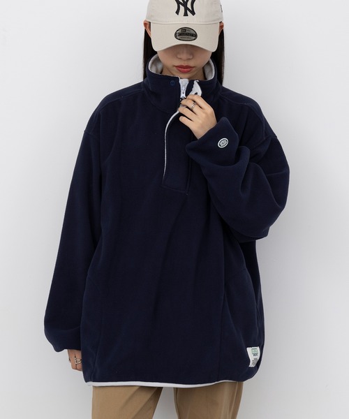 セール】【DISCUS】フリース前立付ルーズハーフZIP PO 4487-2602