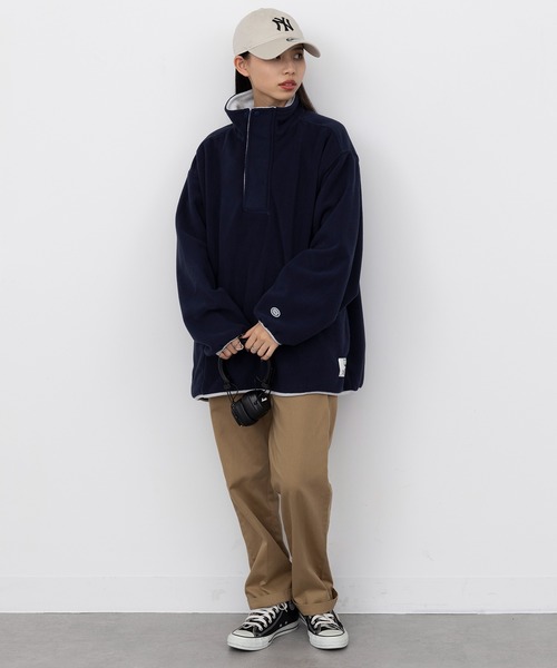 セール】【DISCUS】フリース前立付ルーズハーフZIP PO 4487-2602