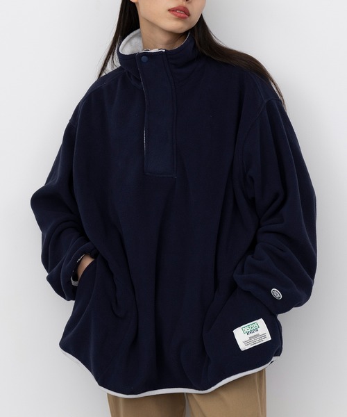 セール】【DISCUS】フリース前立付ルーズハーフZIP PO 4487-2602