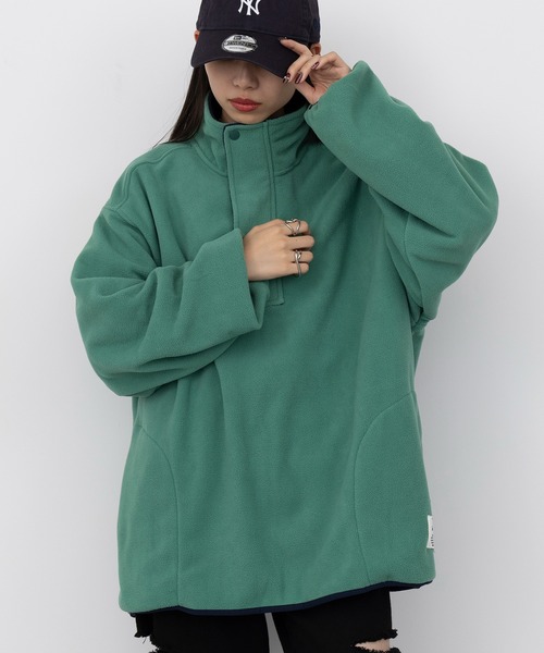 セール】【DISCUS】フリース前立付ルーズハーフZIP PO 4487-2602