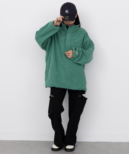 セール】【DISCUS】フリース前立付ルーズハーフZIP PO 4487-2602 セール】【DISCUS】フリース前立付ルーズハーフZIP PO 4487-2602