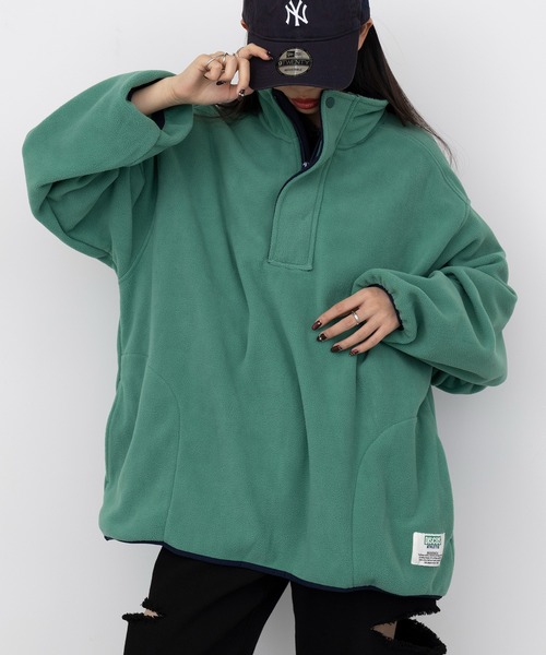 セール】【DISCUS】フリース前立付ルーズハーフZIP PO 4487-2602