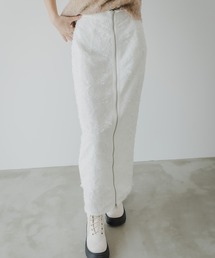 フリンジジャガードジップスカート