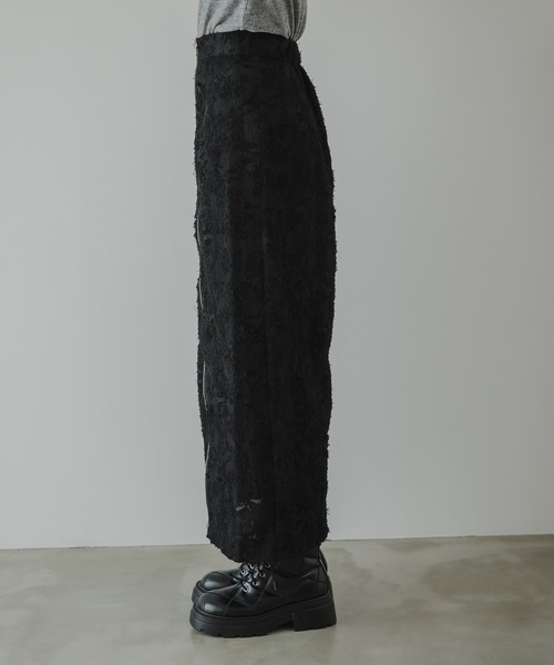 rectangle（レクタングル）の「フリンジジャガードジップスカート（スカート・レディース・ブラック/オフホワイト・FREE）」の17枚目の写真