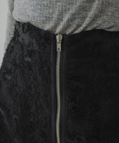 rectangle（レクタングル）の「フリンジジャガードジップスカート（スカート・レディース・ブラック/オフホワイト・FREE）」の8枚目の写真