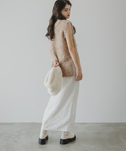 rectangle（レクタングル）の「フリンジジャガードジップスカート（スカート・レディース・ブラック/オフホワイト・FREE）」の13枚目の写真