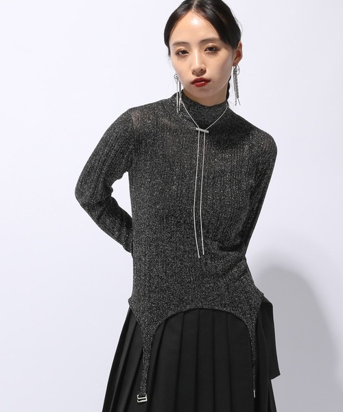 HARE（ハレ）の「ラメシアーハイネックニット(HARE)（ニット/セーター・レディース・ブルーグリーン/ブラック・FREE）」の11枚目の写真