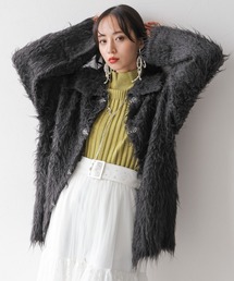 HARE | ロングシャギーシャツニットカーディガン(HARE)(カーディガン/ボレロ)