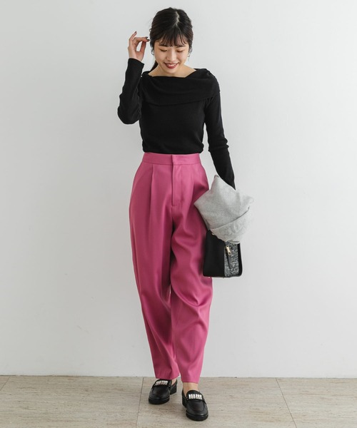 F by ROSSO（エフバイロッソ）の「F by ROSSO　アシメボートネックプルオーバー（Tシャツ/カットソー・レディース・オフホワイト/その他1/ブラック・FREE）」の14枚目の写真