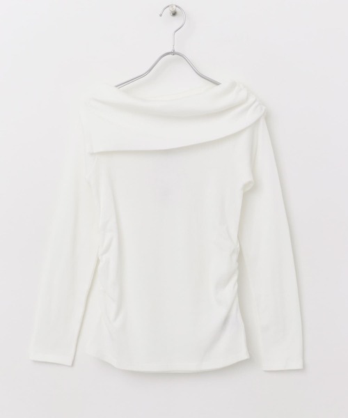 F by ROSSO（エフバイロッソ）の「F by ROSSO　アシメボートネックプルオーバー（Tシャツ/カットソー・レディース・オフホワイト/その他1/ブラック・FREE）」の20枚目の写真