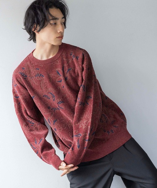 LOWRYS FARM(ローリーズファーム)の「モールジャガードクルー 132983(ニット/セーター・メンズ・レッド/ブルー・MEDIUM/LARGE)」の2枚目の写真