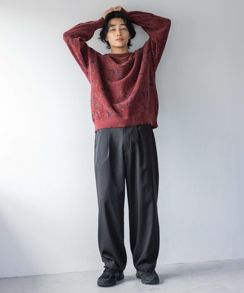 LOWRYS FARM(ローリーズファーム)の「モールジャガードクルー 132983(ニット/セーター・メンズ・レッド/ブルー・MEDIUM/LARGE)」の4枚目の写真