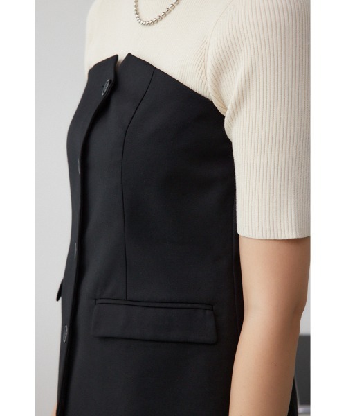 AZUL by moussy（アズールバイマウジー）の「ベアトップビスチェ（チューブトップ・レディース・ブラック/グレー系その他・FREE）」の10枚目の写真