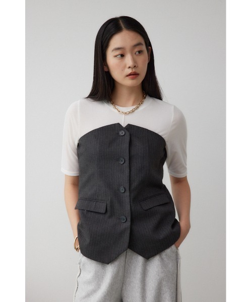 AZUL by moussy（アズールバイマウジー）の「ベアトップビスチェ（チューブトップ・レディース・ブラック/グレー系その他・FREE）」の15枚目の写真