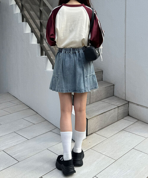 CIAOPANIC（チャオパニック）の「オーバーダイデニムタックミニスカート（スカート・レディース・ブルー・ONE SIZE）」の8枚目の写真