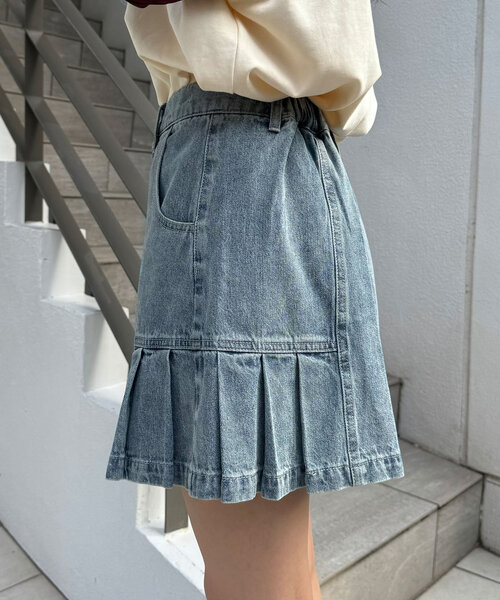 CIAOPANIC（チャオパニック）の「オーバーダイデニムタックミニスカート（スカート・レディース・ブルー・ONE SIZE）」の10枚目の写真