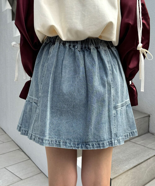 CIAOPANIC（チャオパニック）の「オーバーダイデニムタックミニスカート（スカート・レディース・ブルー・ONE SIZE）」の11枚目の写真