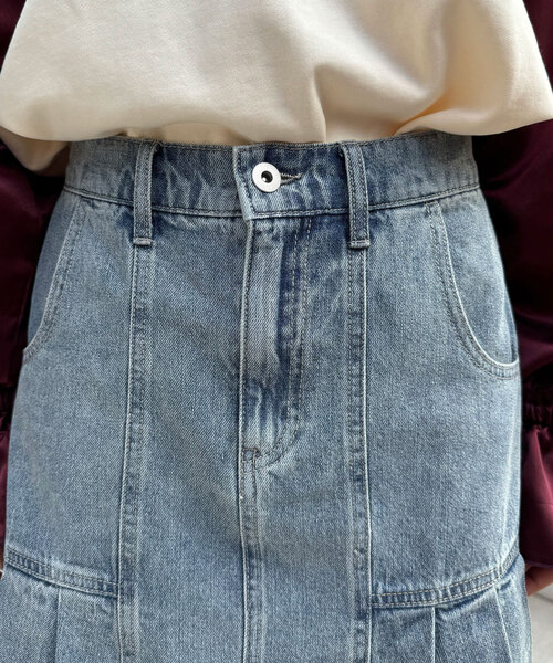 CIAOPANIC（チャオパニック）の「オーバーダイデニムタックミニスカート（スカート・レディース・ブルー・ONE SIZE）」の12枚目の写真
