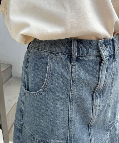 CIAOPANIC（チャオパニック）の「オーバーダイデニムタックミニスカート（スカート・レディース・ブルー・ONE SIZE）」の13枚目の写真
