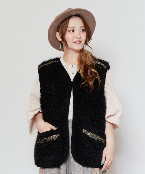 チャイハネ ファーベスト チャイハネ】モケリプードルファーベスト