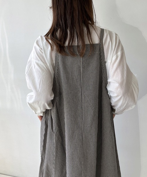 AS KNOW AS plus（アズノゥアズプラス）の「◇バルーンエプロンワンピ―ス（ワンピース・レディース・ブラック/チェック/カーキ/オレンジ・FREE）」の16枚目の写真