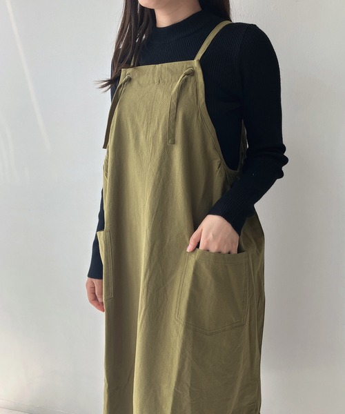 AS KNOW AS plus（アズノゥアズプラス）の「◇バルーンエプロンワンピ―ス（ワンピース・レディース・ブラック/チェック/カーキ/オレンジ・FREE）」の20枚目の写真