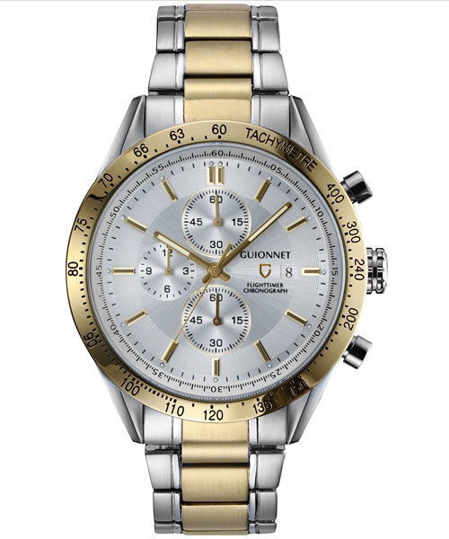 GUIONNET(ギオネ)の「GUIONNET FLIGHT TIMER Chronograph ギオネ クロノグラフ フライトタイマー 100m防水 腕時計(アナログ腕時計・メンズ・ダークブラック/ブラック×シルバー/ブラウン/ブラウン×イエロー/ブラック×レッド/シルバー×ゴールド/シルバー/シルバー×ブルー/ブラック×ブラック/ブラック×ゴールド/ブラウン系その他・FREE)」の11枚目の写真