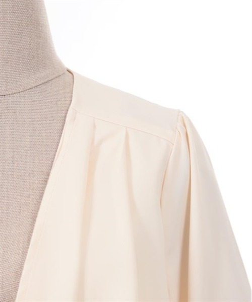 axes femme（アクシーズファム）の「ケープボレロ風ジャケット（ノーカラージャケット・レディース・ブラック/キナリ・FREE）」の8枚目の写真