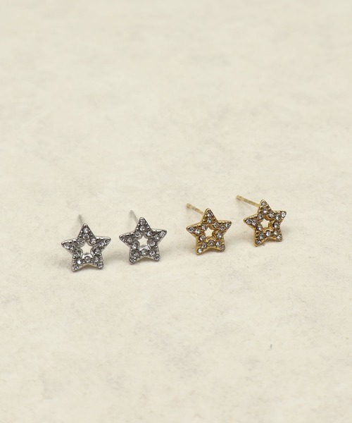 CEMONEMO(セモネモ)の「【金属アレルギー対応】 ジルコニア スターフレーム ピアス / サージカルステンレス 316L(ピアス(両耳用)・レディース・シルバー/ゴールド・FREE)」の4枚目の写真