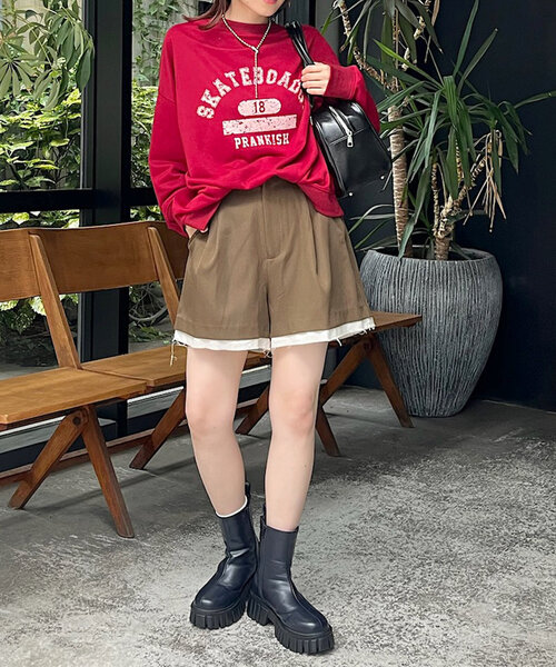 w closet(ダブルクローゼット)の「カレッジロゴBIG裏毛プルオーバー(Tシャツ/カットソー・レディース・ボルドー/ネイビー/グレー・FREE)」の16枚目の写真