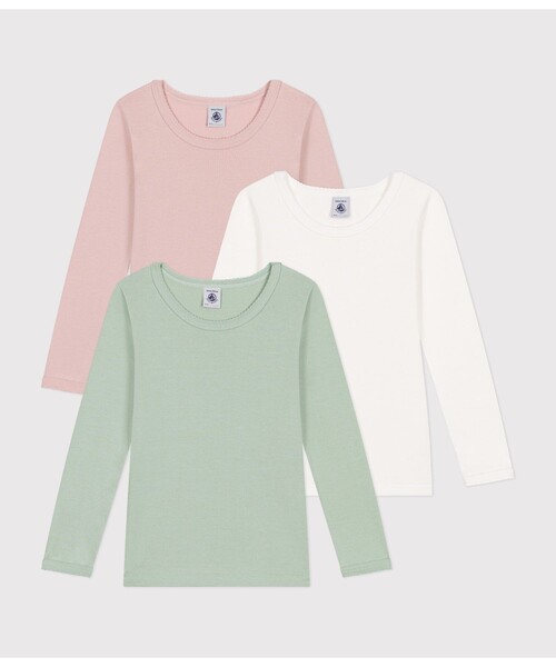 【セール】長袖Ｔシャツ３枚組（インナーウェア/肌着）｜PETIT BATEAU（プチバトー）