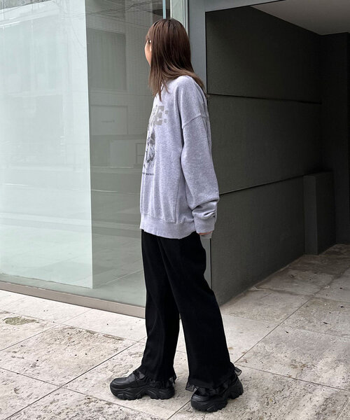 CIAOPANIC（チャオパニック）の「裾チュールワッフルイージーパンツ（その他パンツ・レディース・グレー/アイボリー/ブラック・SMALL/MEDIUM）」の17枚目の写真