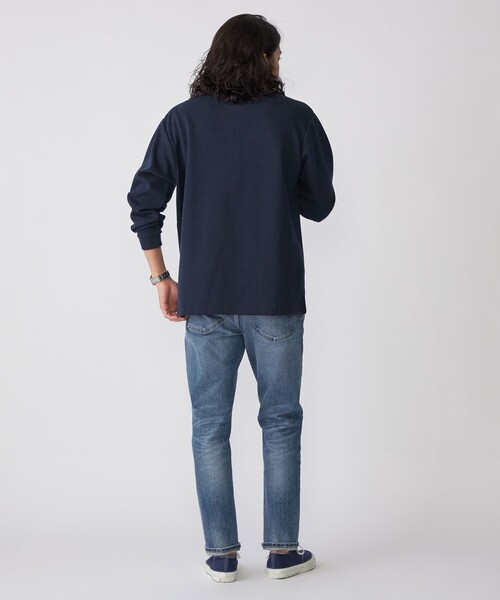 SHIPS（シップス）の「【WEB限定】SHIPS:〈抗菌・防臭〉ワンポイントロゴ バーズアイ ヘンリーネック 長袖 Tシャツ（Tシャツ/カットソー・メンズ・ブラック/ホワイト/ライトグレー/ダークグレー/ネイビー・SMALL/MEDIUM/LARGE/X-LARGE）」の12枚目の写真