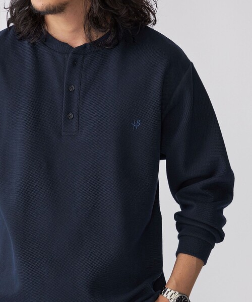 SHIPS（シップス）の「【WEB限定】SHIPS:〈抗菌・防臭〉ワンポイントロゴ バーズアイ ヘンリーネック 長袖 Tシャツ（Tシャツ/カットソー・メンズ・ブラック/ホワイト/ライトグレー/ダークグレー/ネイビー・SMALL/MEDIUM/LARGE/X-LARGE）」の19枚目の写真