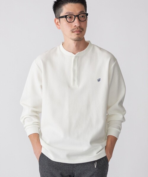 SHIPS（シップス）の「【WEB限定】SHIPS:〈抗菌・防臭〉ワンポイントロゴ バーズアイ ヘンリーネック 長袖 Tシャツ（Tシャツ/カットソー・メンズ・ブラック/ホワイト/ライトグレー/ダークグレー/ネイビー・SMALL/MEDIUM/LARGE/X-LARGE）」の20枚目の写真