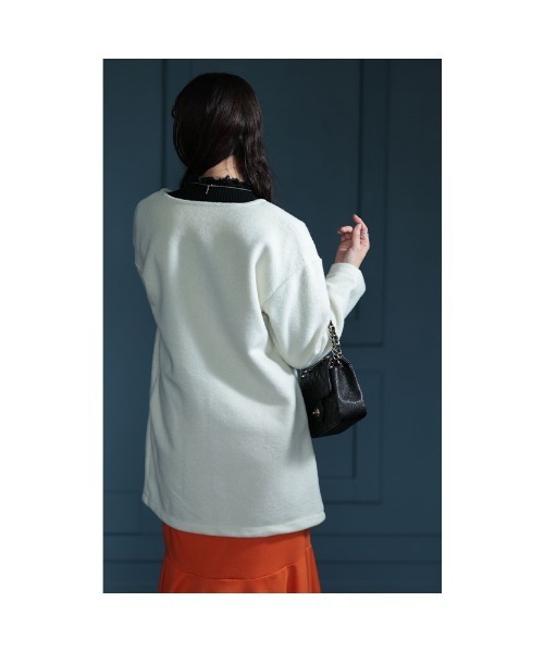 Sawa a la mode（サワアラモード）の「ノーカラー起毛ジャケット（ノーカラージャケット・レディース・ホワイト/グリーン/モカ・FREE）」の19枚目の写真