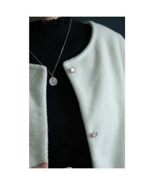 Sawa a la mode（サワアラモード）の「ノーカラー起毛ジャケット（ノーカラージャケット・レディース・ホワイト/グリーン/モカ・FREE）」の20枚目の写真