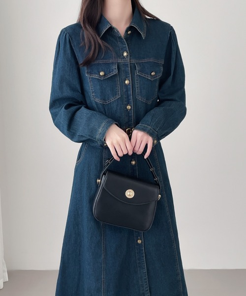 emi+(エミプラス)の「デニムシャツワンピース(ワンピース・レディース・ネイビー・M/XL/L)」の15枚目の写真