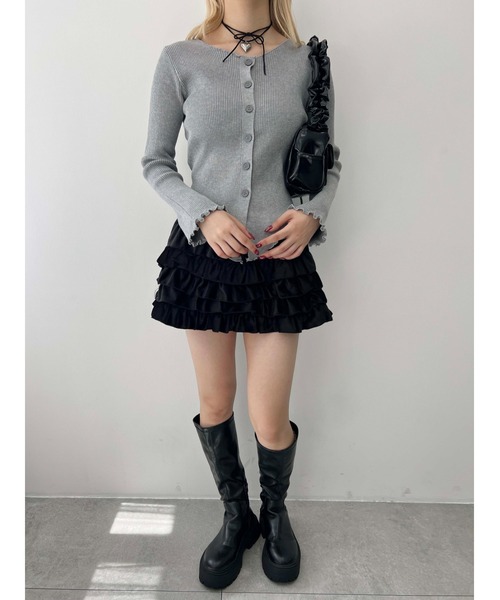 PHILLY（フィリー）の「【PHILLY】起毛ミニティアードスカパン（スカート・レディース・アイボリー/ブラック・FREE）」の15枚目の写真