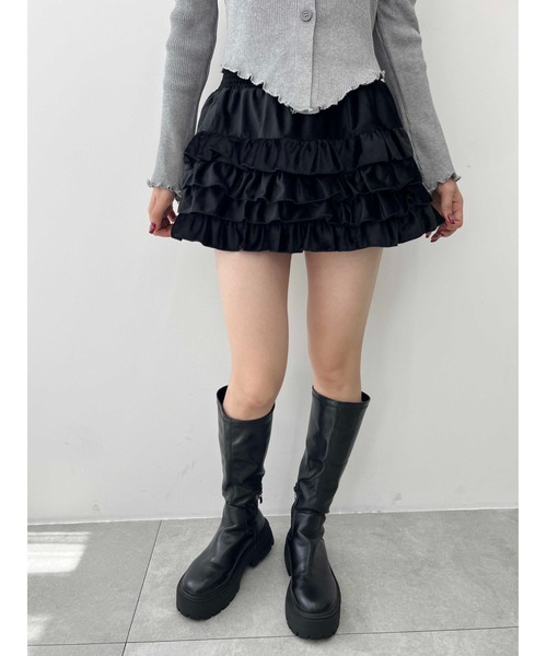 PHILLY（フィリー）の「【PHILLY】起毛ミニティアードスカパン（スカート・レディース・アイボリー/ブラック・FREE）」の11枚目の写真