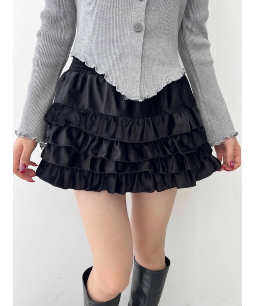 PHILLY（フィリー）の「【PHILLY】起毛ミニティアードスカパン（スカート・レディース・アイボリー/ブラック・FREE）」の13枚目の写真