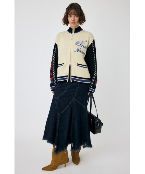MOUSSY(マウジー)の「HONDA JACQUARD ニットカーディガン(カーディガン/ボレロ・レディース・ネイビー/アイボリー・FREE)」の4枚目の写真