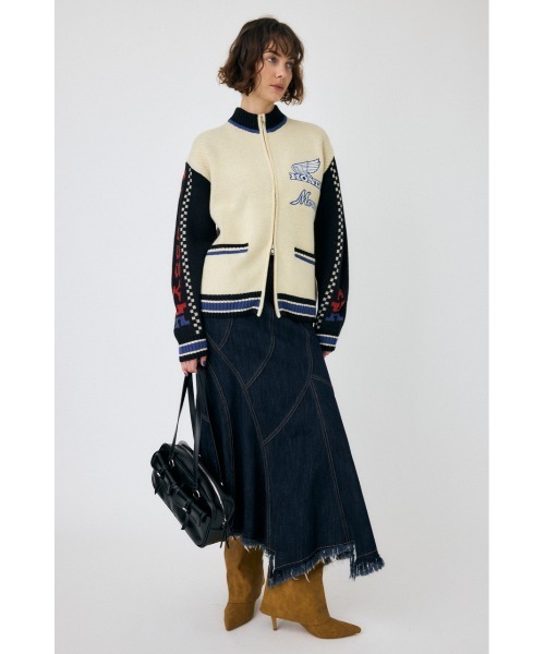 MOUSSY(マウジー)の「HONDA JACQUARD ニットカーディガン(カーディガン/ボレロ・レディース・ネイビー/アイボリー・FREE)」の5枚目の写真