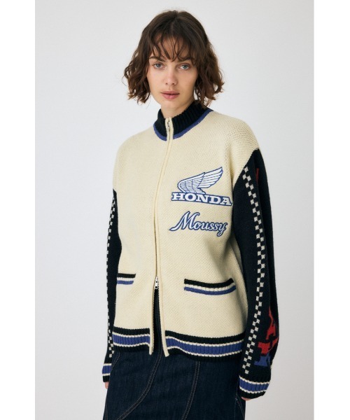 MOUSSY(マウジー)の「HONDA JACQUARD ニットカーディガン(カーディガン/ボレロ・レディース・ネイビー/アイボリー・FREE)」の3枚目の写真