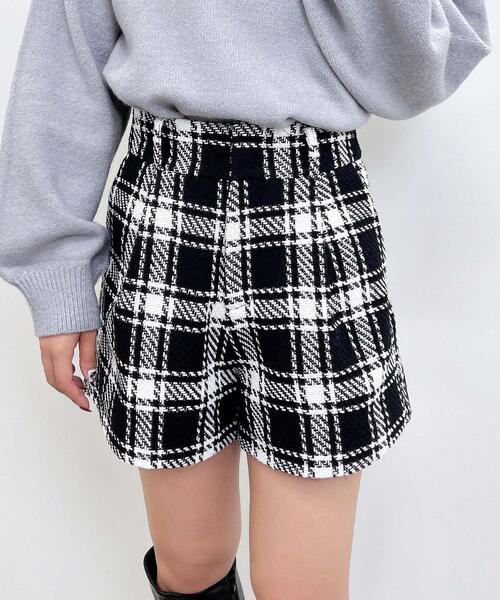 Y's モノトーンチェック柄 キュロットパンツ INGNI（イング）の「チェック柄キュロットパンツ（その他パンツ
